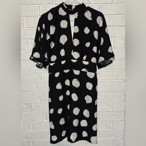 Elegant Black and White Polka Dot Dress